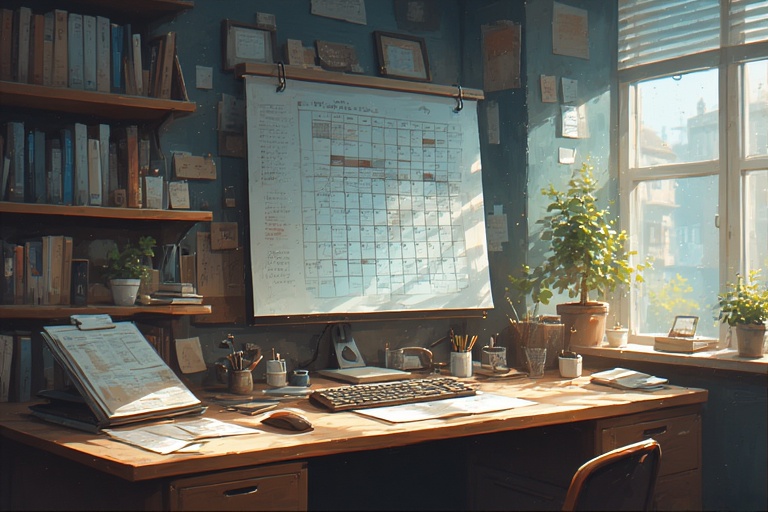 Calendrier d'étude du français.
