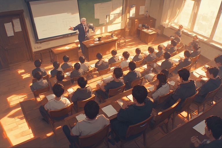 French lesson in an American college.
