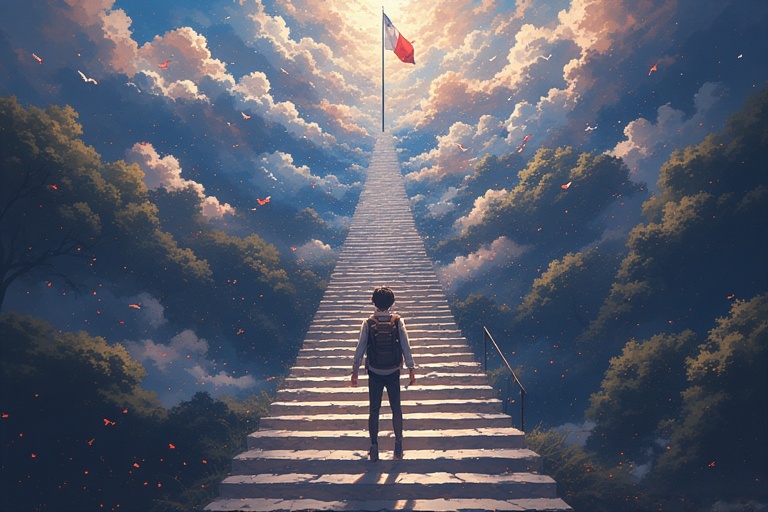 Progress to learn French.